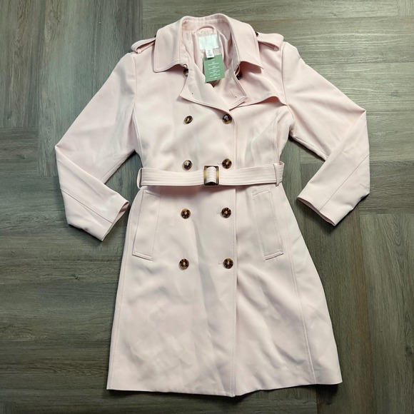 H&M Jackets & Blazers - NWT H&M Double Breasted Belted Trench Coat Jacket Womens Large Light Pink Classy